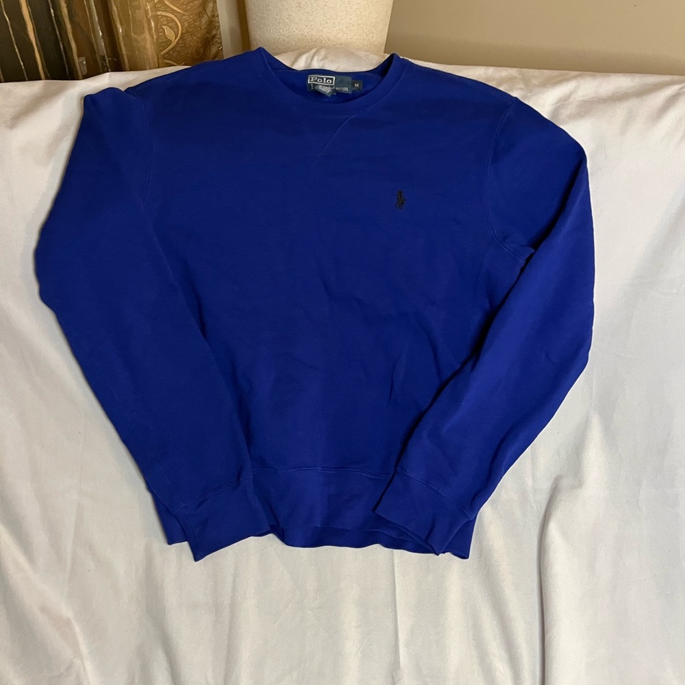 Vintage Polo Ralph Lauren Men's Royal Blue Sweatshirt Crewneck Size M